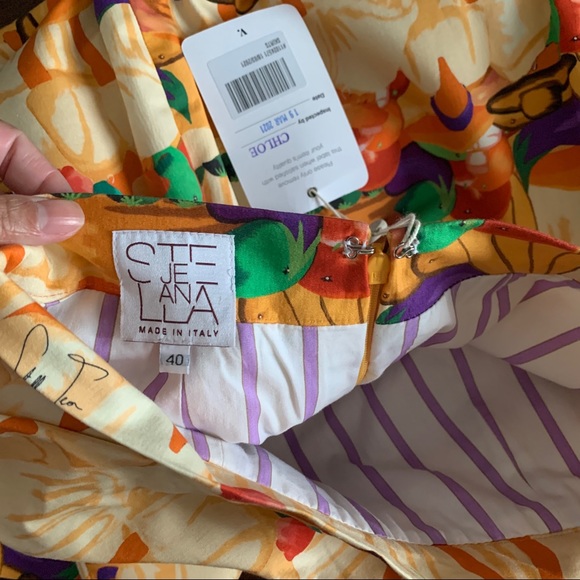 Stella Jean Tulip Orange & Yellow Village Country Printed Pencil Skirt IT40 US 2 - Picture 6 of 7